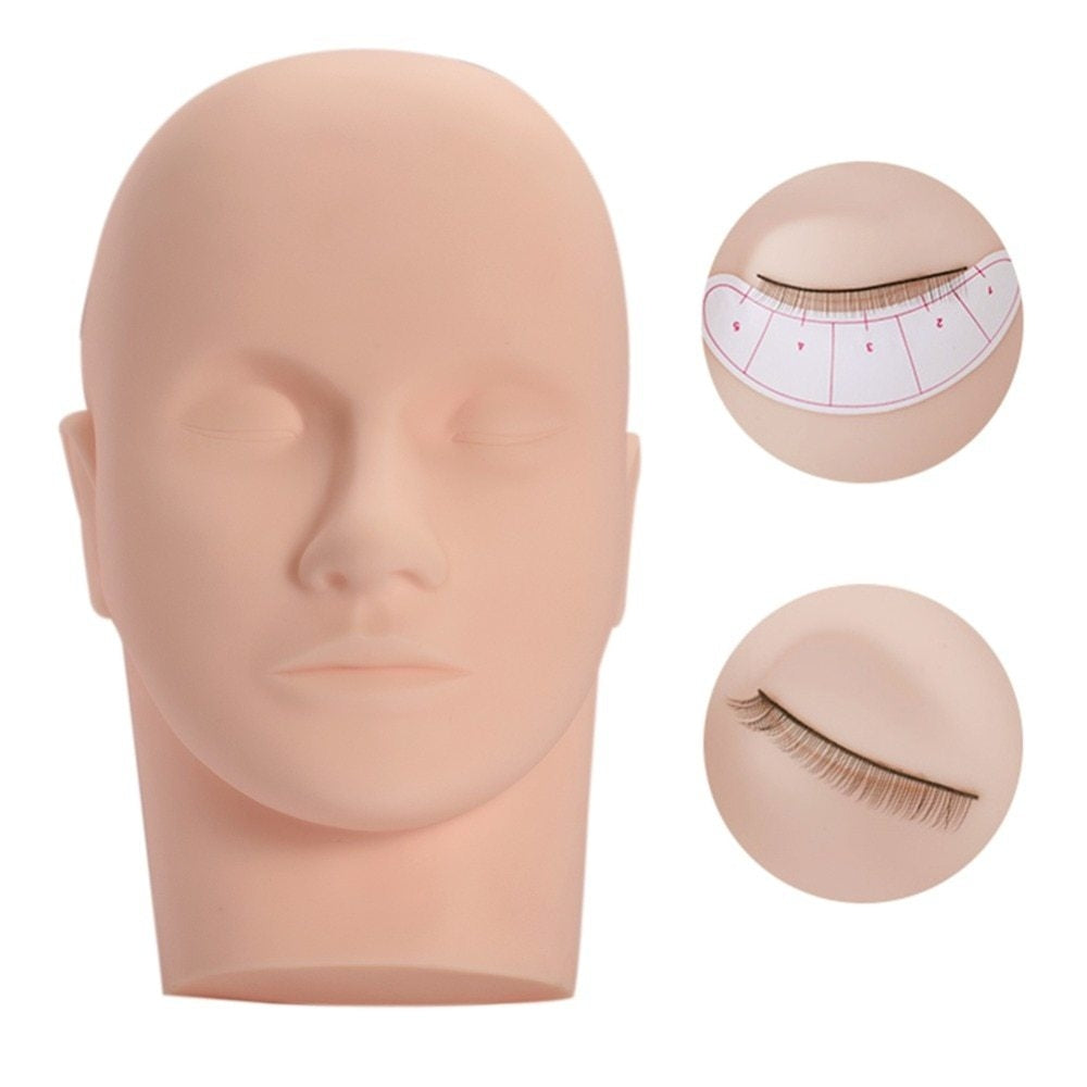 cabeza de practica extensiones de pestañas
