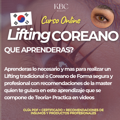 Curso Online de Lifting Tradicional + Lifting Coreano (Teoría + Videos Demostrativo)