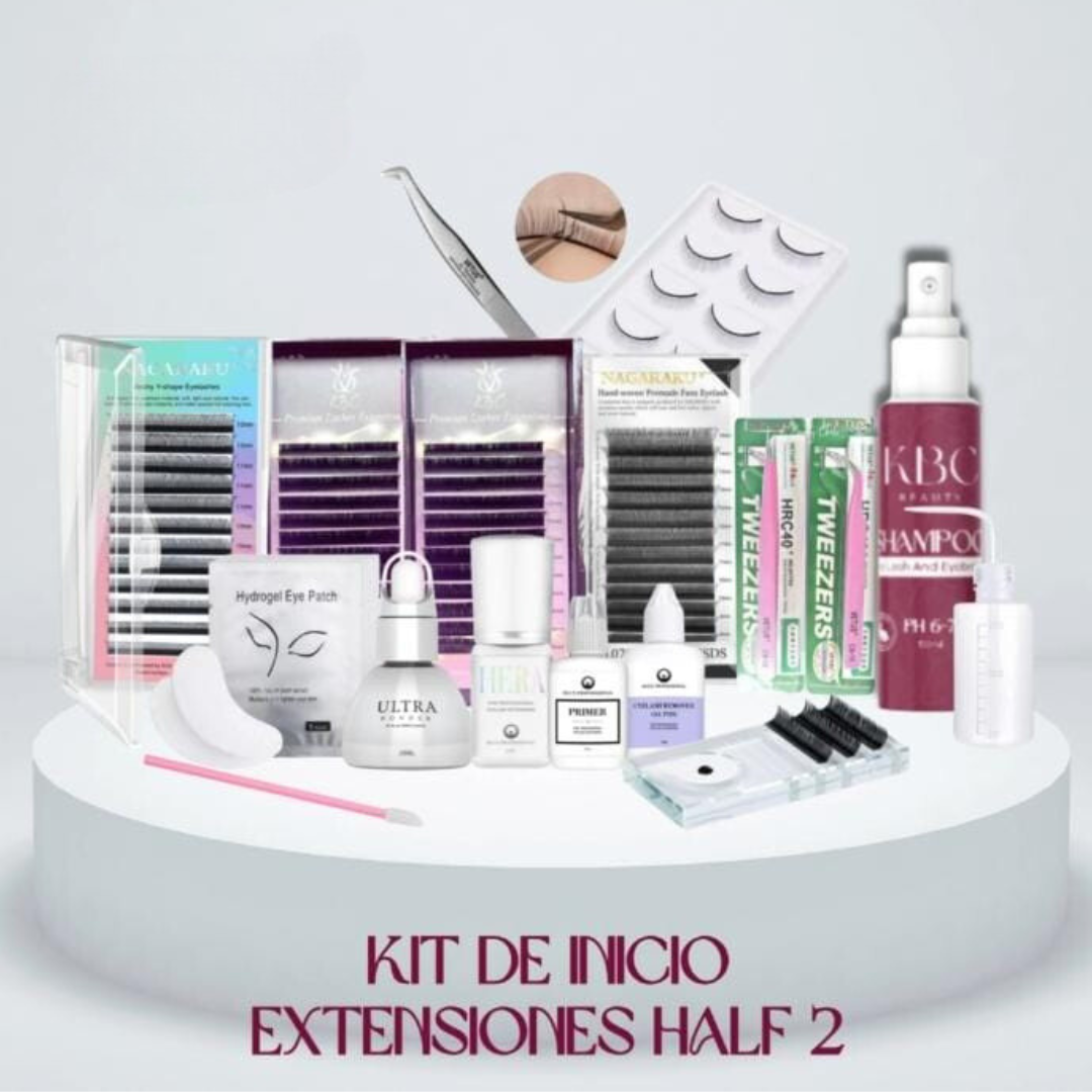 Kit Para Extensiones De Pestañas Kit Inicio Half 2 Sin Cabeza – KBeauty ...