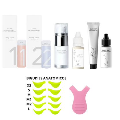 Kit de Lifting y Laminado de Cejas + TINTE  DLUX PROFESSIONAL