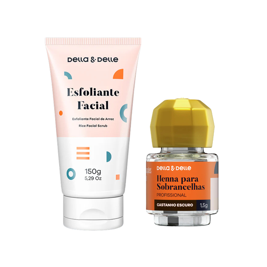 Dúo Cejas perfectas : Exfoliante de Arroz + Henna Della & Delle