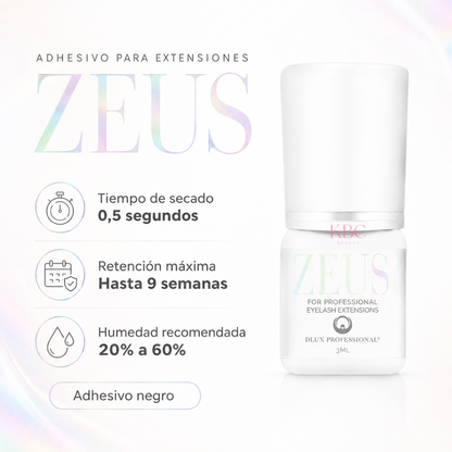 Pegamento Extensiones de Pestañas Zeus DLUX | Adhesivo Profesional 3ML