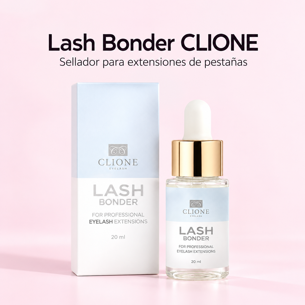 Lash Bonder CLIONE 20 ml, sellador para extensiones de pestañas.