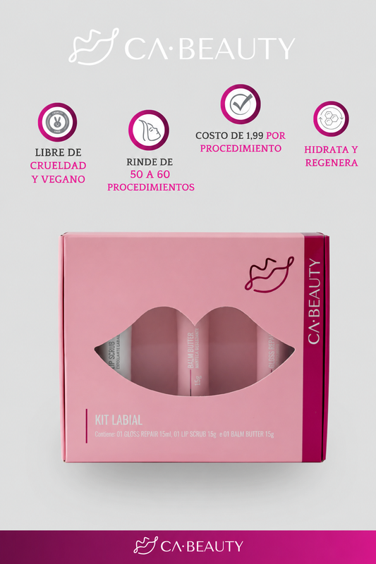 Kit Labial CA Beauty | Lip Scrub, Balm Butter y Gloss Repair
