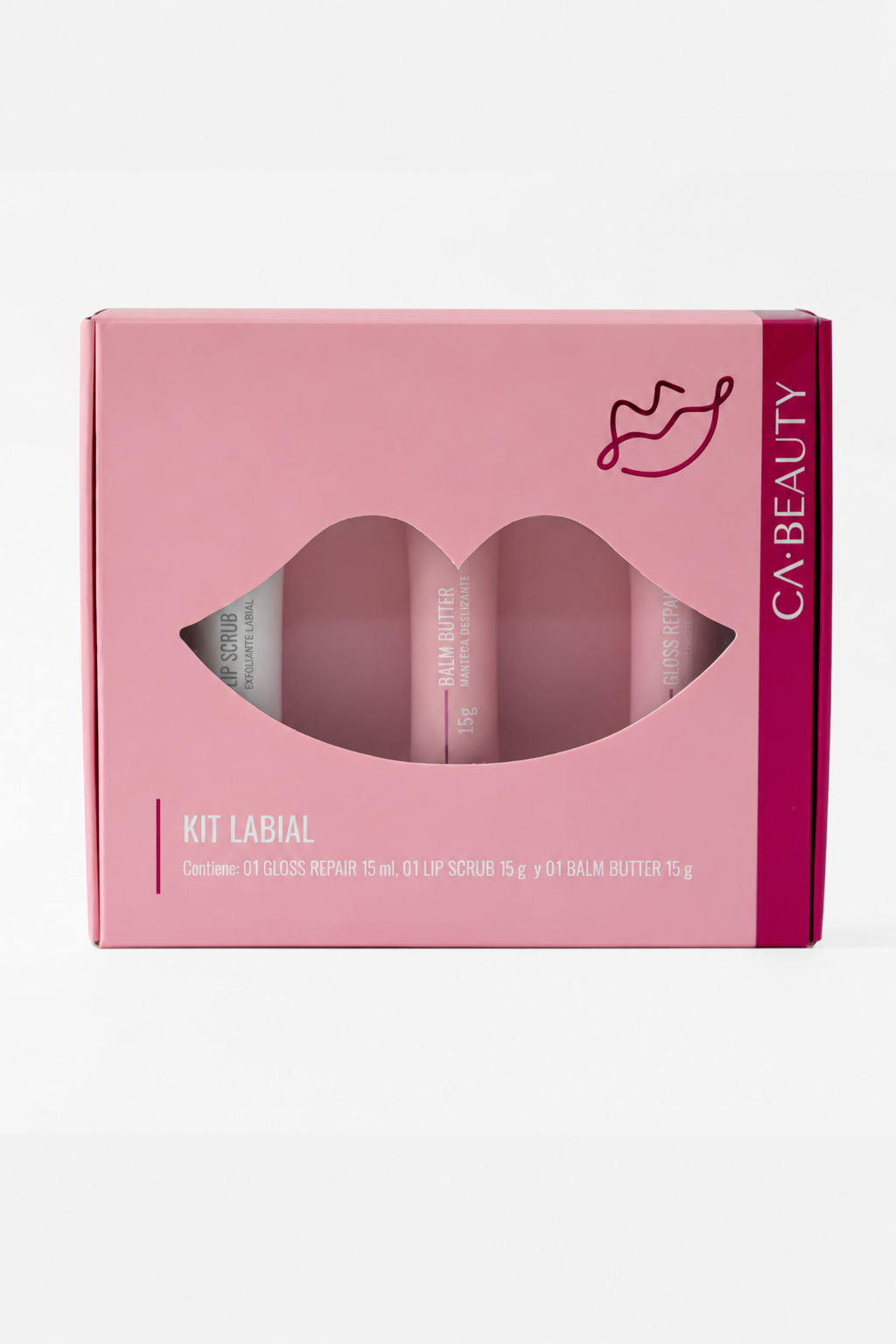 Kit Labial CA Beauty | Lip Scrub, Balm Butter y Gloss Repair