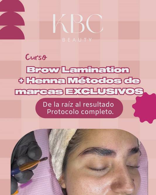 Curso Profesional de Cejas · Laminación + Henna + Spa · Métodos Della & Delle y Clione · AMLA REBUILD · Online y Presencial Chile