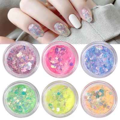 Brillantina para uñas de Glitter 6 pcs